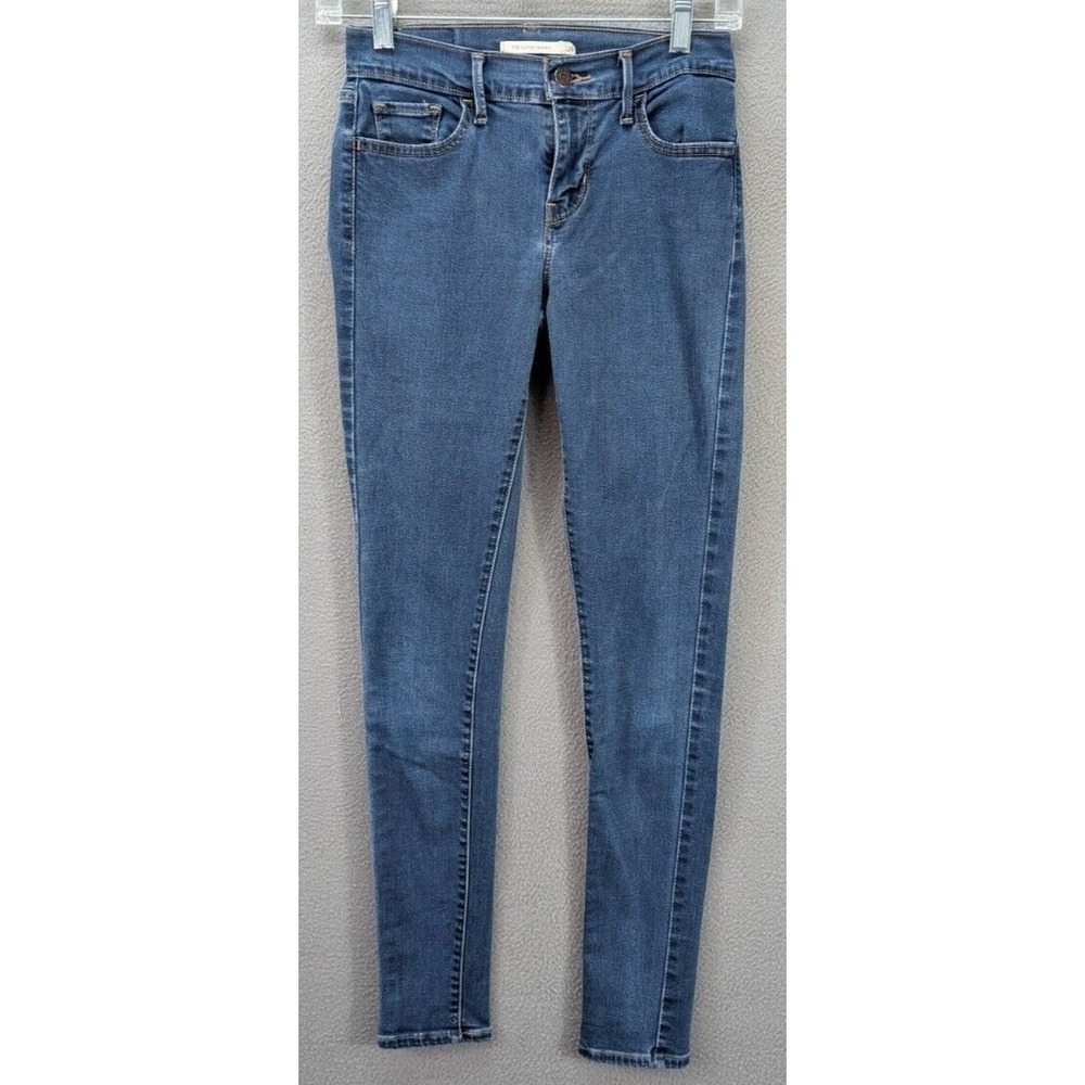 Y2K Levi's 710 Super Skinny Jeans Women 26x30 Blue Denim Cotton Stretch Midrise